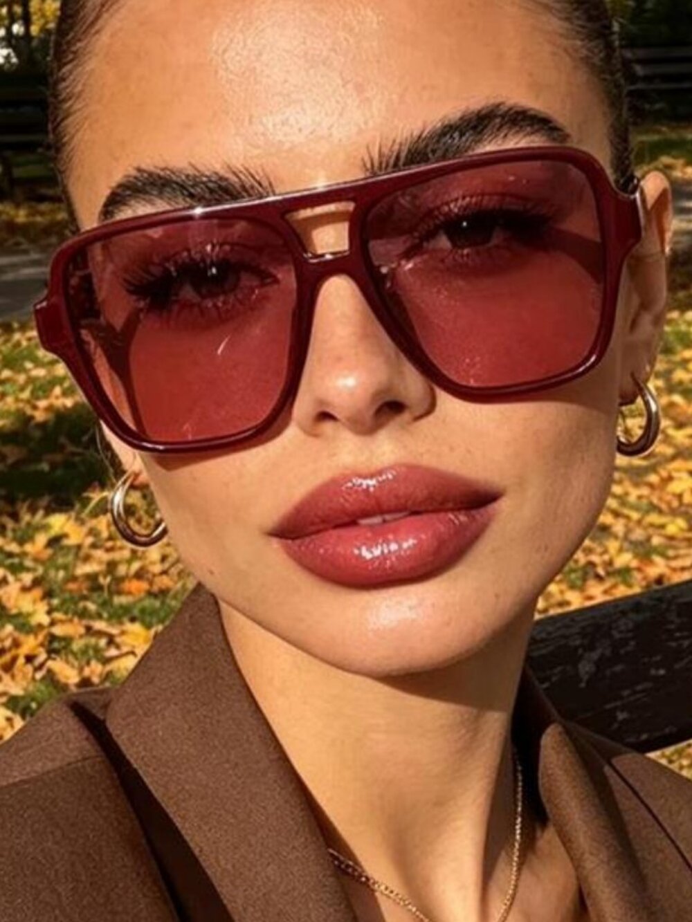 Red Double-Beam  Sunglasses